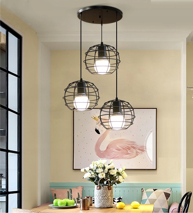 Lampa Wisząca Druciana ODESSA A LOFT Metalowa Czarna 180978A - obrazek 2