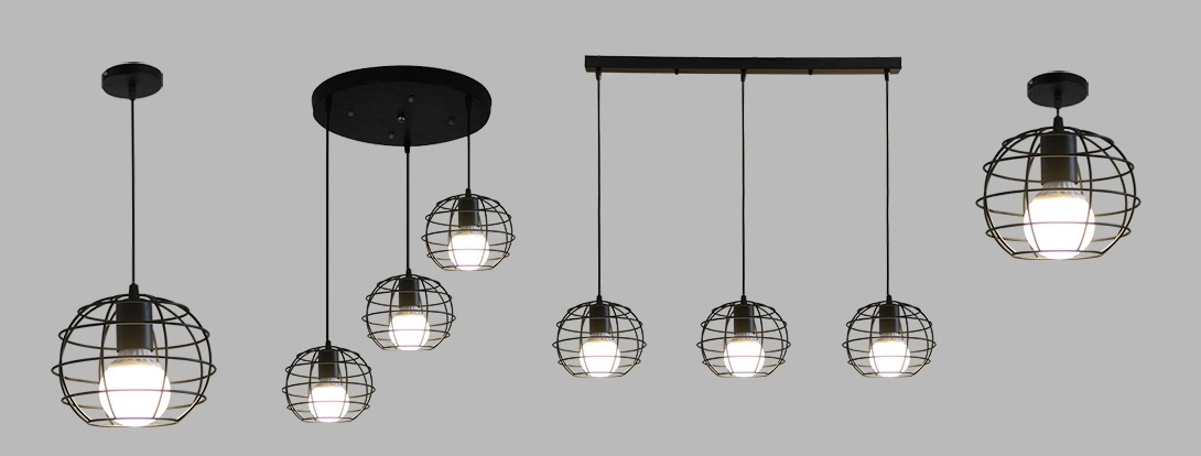 Lampa Wisząca Druciana ODESSA A LOFT Metalowa Czarna 180978A - obrazek 6