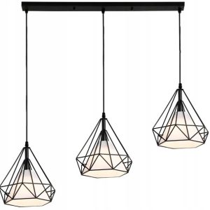 Lampa Wisząca Druciana BELLO 3 Metal Loft Czarny APP012-3CP