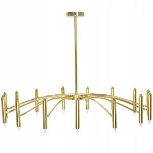 Lampa Sufitowa Wisząca Glamour 15 Żarówek Duża Złota APP1197-15CP