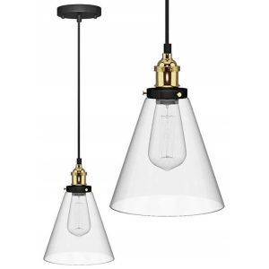Lampa Wisząca Szklana Vintage VERTO A Przezroczysta APP042-1CP