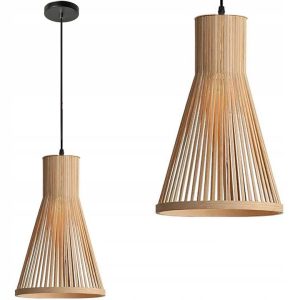 Lampa Wisząca BOHO Duża Ażurowa Natural Drewno Bambusowe APP1271-1CP