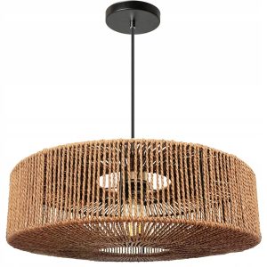 Lampa Wisząca BOHO Naturalna Pleciona Sznurek Jutowy Beżowa APP1294-1CP