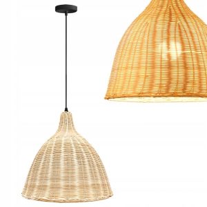 Lampa Wisząca Ażurowa Pleciona Bambusowa Owalna Natural Boho APP1647-1CP