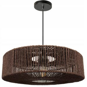 Lampa Wisząca BOHO Naturalna Pleciona Sznurek Jutowy Brązowa Czekoladowa APP1295-1CP