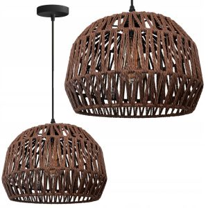 Lampa Wisząca BOHO Naturalna Pleciona Sznurek Jutowy Brązowa APP1292-1C