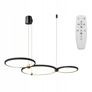 Lampa Sufitowa Wisząca Żyrandol Okręgi Ring Czarna 3 Koła 30-40-50cm APP752