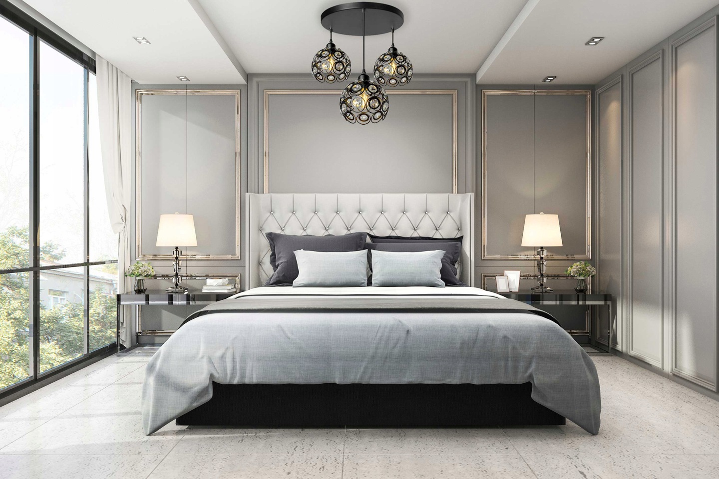 Lampa Wisząca Glamour DIAMENT 3 Czarna Mat APP209-3CPR - obrazek 2