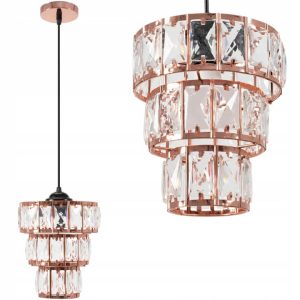 Lampa Sufitowa Wisząca Glamour Kryształowa Rose Gold APP1104-1CP