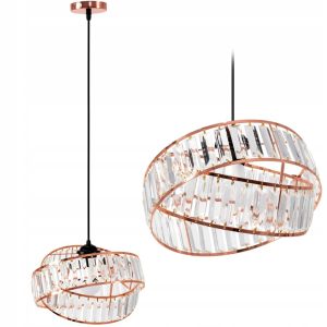 Lampa Sufitowa Wisząca KULA Rose Gold Glamour Kryształowa APP1105-1CP
