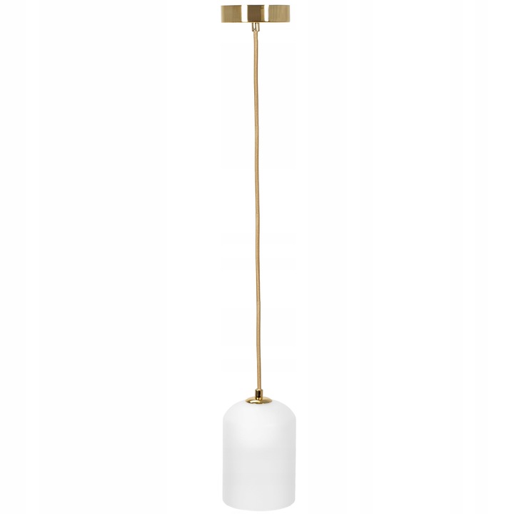 Lampa Wisząca Pojedyncza Szklana Biała Mleczna Złota APP1169-1CP - obrazek 2