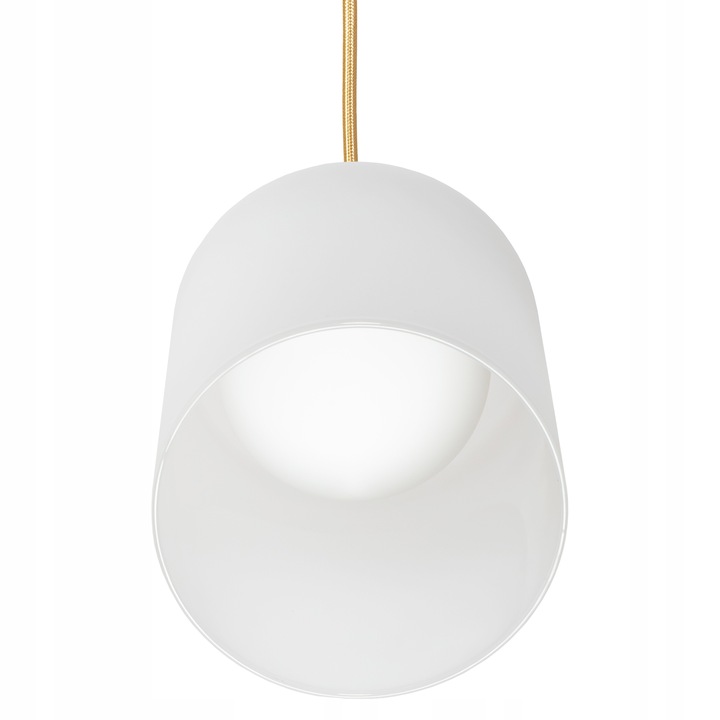 Lampa Wisząca Pojedyncza Szklana Biała Mleczna Złota APP1169-1CP - obrazek 4