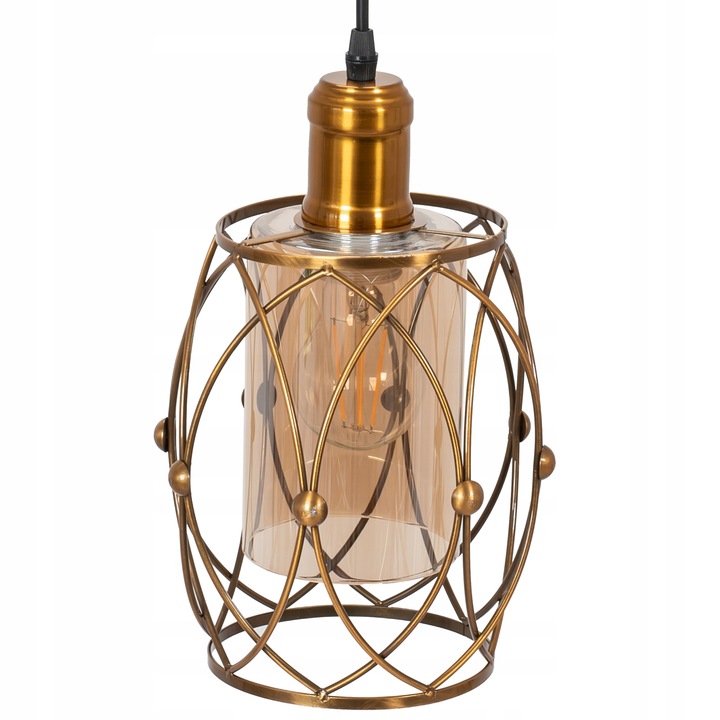 Lampa Wisząca Pojedyncza Stare Złoto Mosiądz APP1128-1CP - obrazek 2