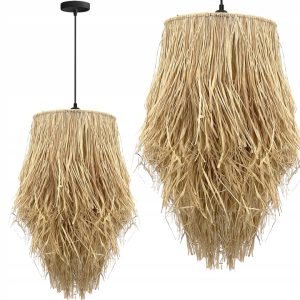 Lampa Wisząca BOHO Trawa Bambusowa Naturalna Beżowa APP1322-1CP