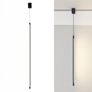 Lampa Wisząca Nowoczesna Pionowa LED Minimalistyczna Czarna 100cm APP1413