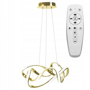 Lampa Wisząca Sufitowa LED Złota Ciepłe / Zimne Światło + Pilot APP821-CP