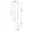 Lampa Sufitowa Wisząca 3 Kule Biała Złota APP656-3CPR - obrazek 6