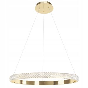 Lampa Wisząca Kryształowa Minimalistyczna Okrągła Glamour Ring Złota 60cm APP1510-CP
