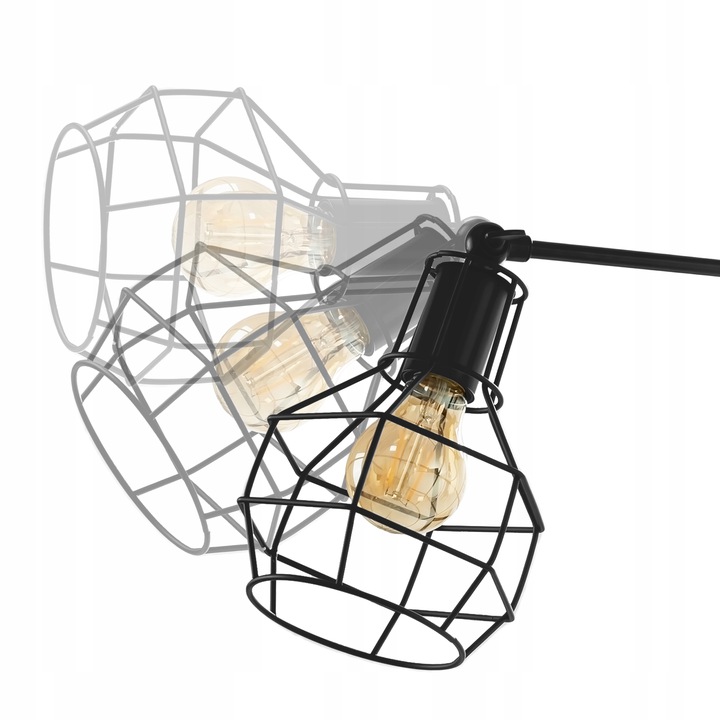 Lampa Sufitowa RENO Druciana Diamond Loft Czarna APP734-3C - obrazek 4