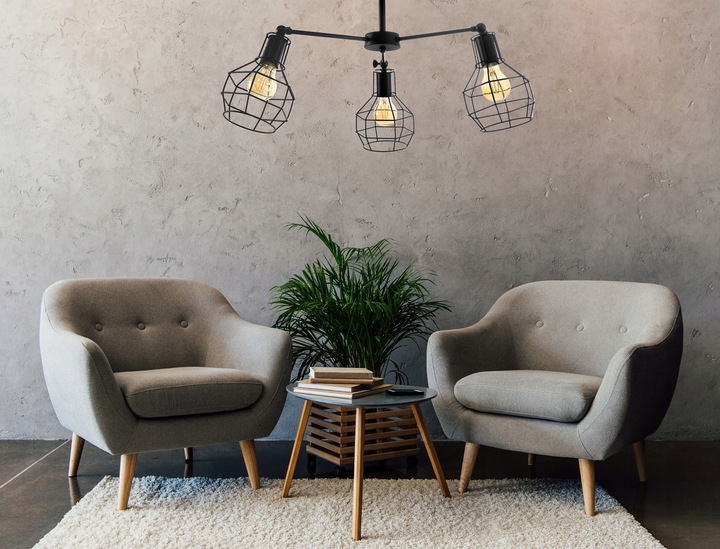 Lampa Sufitowa RENO Druciana Diamond Loft Czarna APP734-3C - obrazek 5