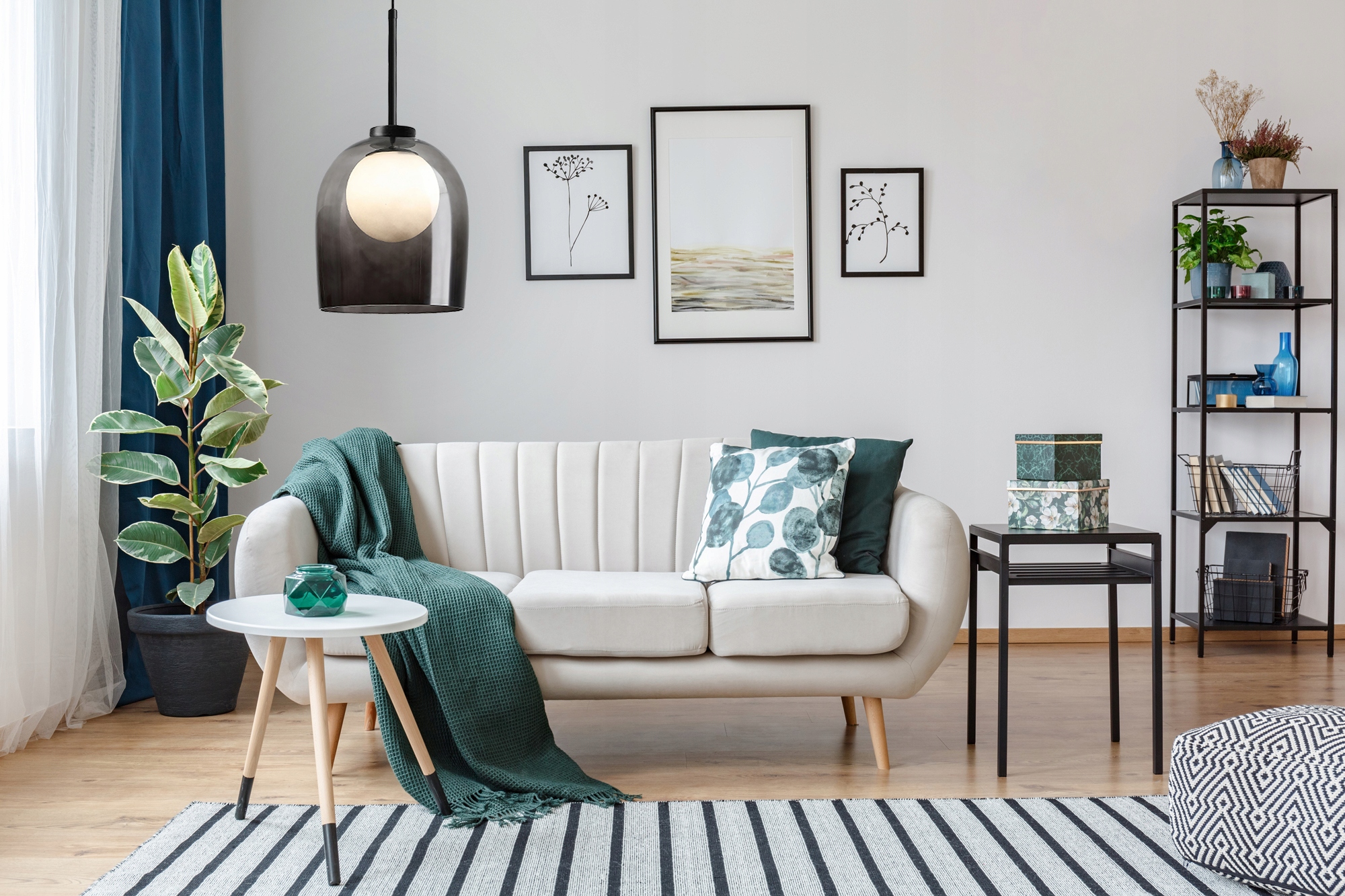 Lampa Wisząca Pojedyncza MOON Kula Szkło Szare Dymione APP1026-1CP - obrazek 4