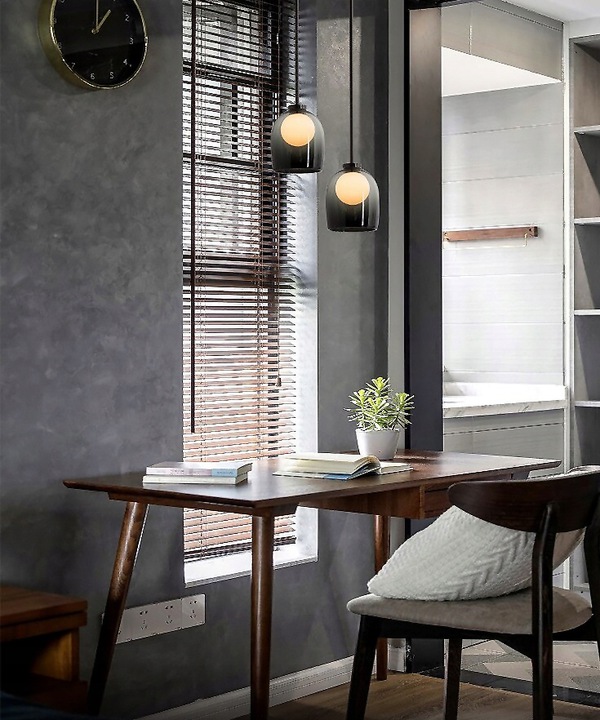 Lampa Wisząca Pojedyncza MOON Kula Szkło Szare Dymione APP1026-1CP - obrazek 3