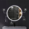 Lustro Łazienkowe Okrągłe Podświetlane LED Pochłaniacz Pary Głośnik Bluetooth FFJ 80cm - obrazek 5
