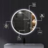 Lustro Łazienkowe Okrągłe Podświetlane LED Pochłaniacz Pary Zmiana Barwy HZJ 60cm - obrazek 8