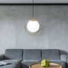 Lampa Wisząca Sufitowa KULA Mleczna Obręcz Złota APP430-1CP - obrazek 2