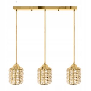 Lampa Wisząca Glamour Kryształowa Złota 3 APP725-3CP