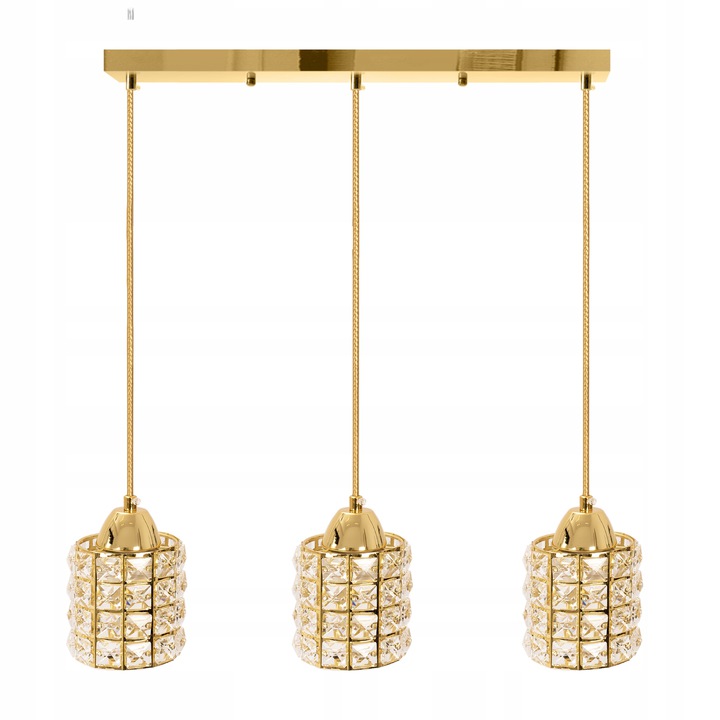 Lampa Wisząca Glamour Kryształowa Złota 3 APP725-3CP