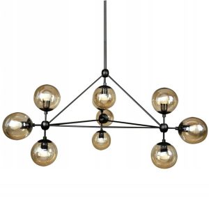 Lampa Wisząca Glamour KULE 10 Szklane Czarna APP264-10C