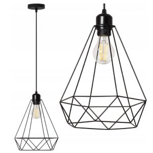 Lampa Wisząca Druciana RENO LOFT Metalowa Czarna 180986