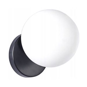 Lampa Kinkiet Ścienny Mała Glamour KULA Mleczna Czarna APP949-1W