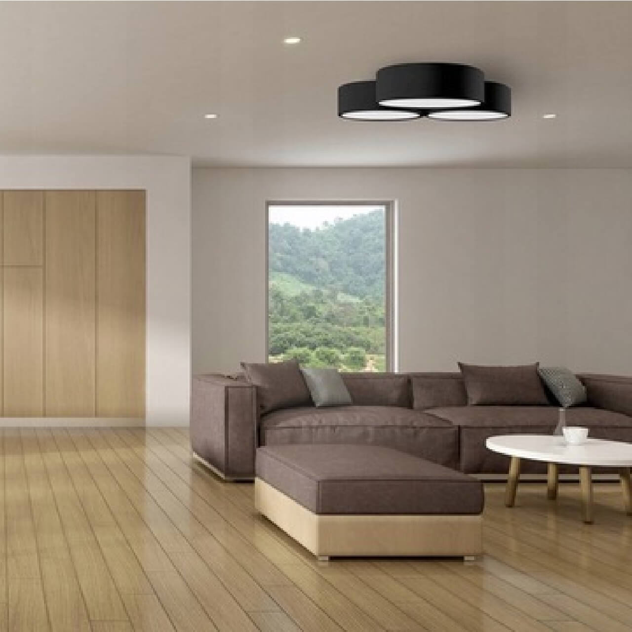 Lampa Sufitowa Plafon Okrągły TRIPLE Czarny 40cm APP878-C - obrazek 4