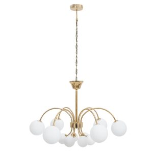 Lampa Wisząca Żyrandol Glamour Szklane Kule Białe / Złota APP962-12CP