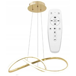 Lampa Wisząca Sufitowa LED Złota Ciepłe / Zimne Światło + Pilot APP394-CP