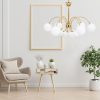 Lampa Wisząca Żyrandol Glamour Szklane Kule Białe / Złota APP962-12CP