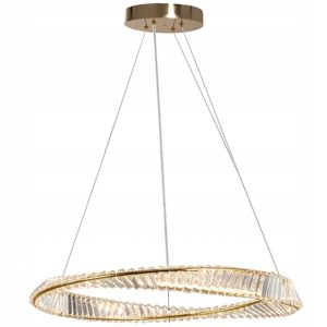 Lampa Sufitowa Wisząca Kryształowa Okrągła Glamour Ring Złota 60cm APP1064-1CP
