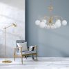 Lampa Wisząca Żyrandol Glamour Szklane Kule Białe / Złota APP962-12CP