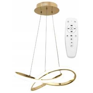 Lampa Wisząca Sufitowa LED Złota Ciepłe / Zimne Światło + Pilot APP390-CP