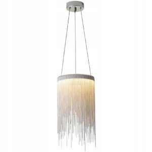 Lampa Sufitowa Wisząca CHAIN Glamour Frędzelki Koraliki Srebrna APP889-CP