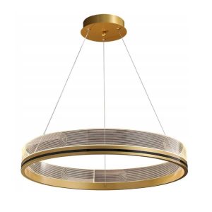 Lampa Sufitowa Wisząca Żyrandol Okrągła Duża LED Złota Gold 40cm APP1189