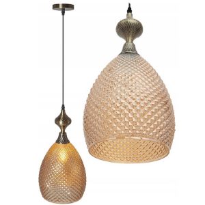 Lampa Wisząca Szklana Bursztynowa Amber APP432-1CP