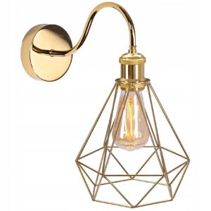 Lampa Kinkiet RENO Diament Druciana Złota / Gold 392229