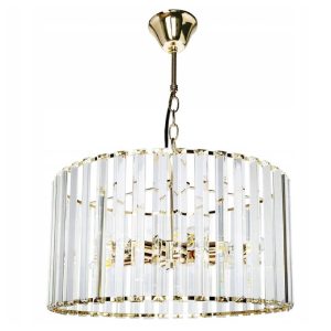 Lampa Sufitowa Wisząca Kryształowa Glamour Złota APP1157-5CP