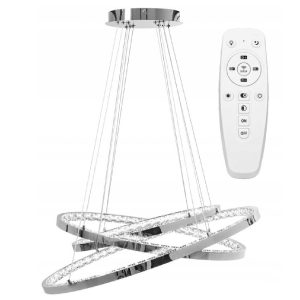 Lampa Wisząca Sufitowa RING Kryształ LED Chrom Ciepłe / Zimne Światło + Pilot APP772-3CP