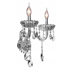 Lampa Kinkiet PALACE Świecznik Glamour Kryształowy Chrom 300757