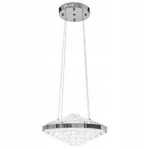 Lampa Sufitowa Wisząca ROUND Glamour Kryształowa Chrom Z Pilotem APP774-1CP
