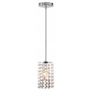 Lampa Wisząca Pojedyncza Kryształki Glamour Chrom Srebrna APP730-1CP